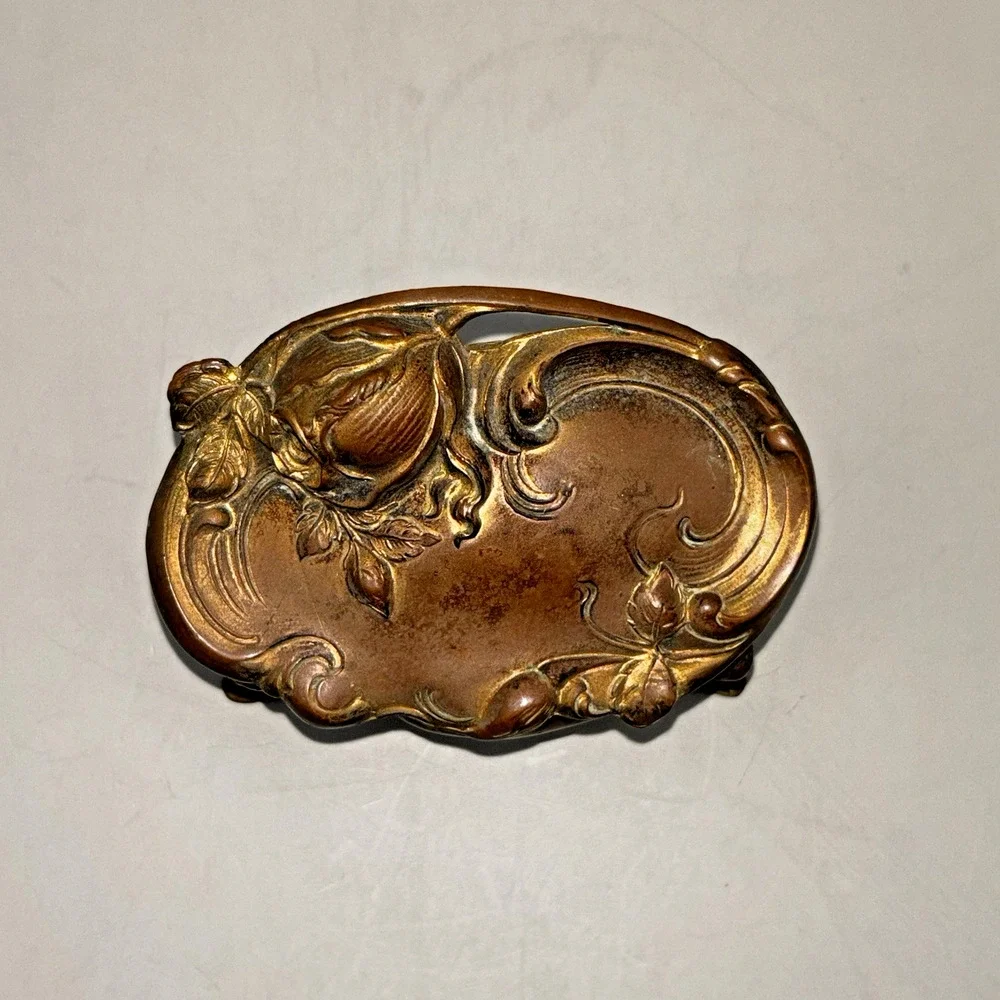 Vintage Trinket Box Jewelry Casket JB Jennings Bros Ornate Art Nouveau Roses!